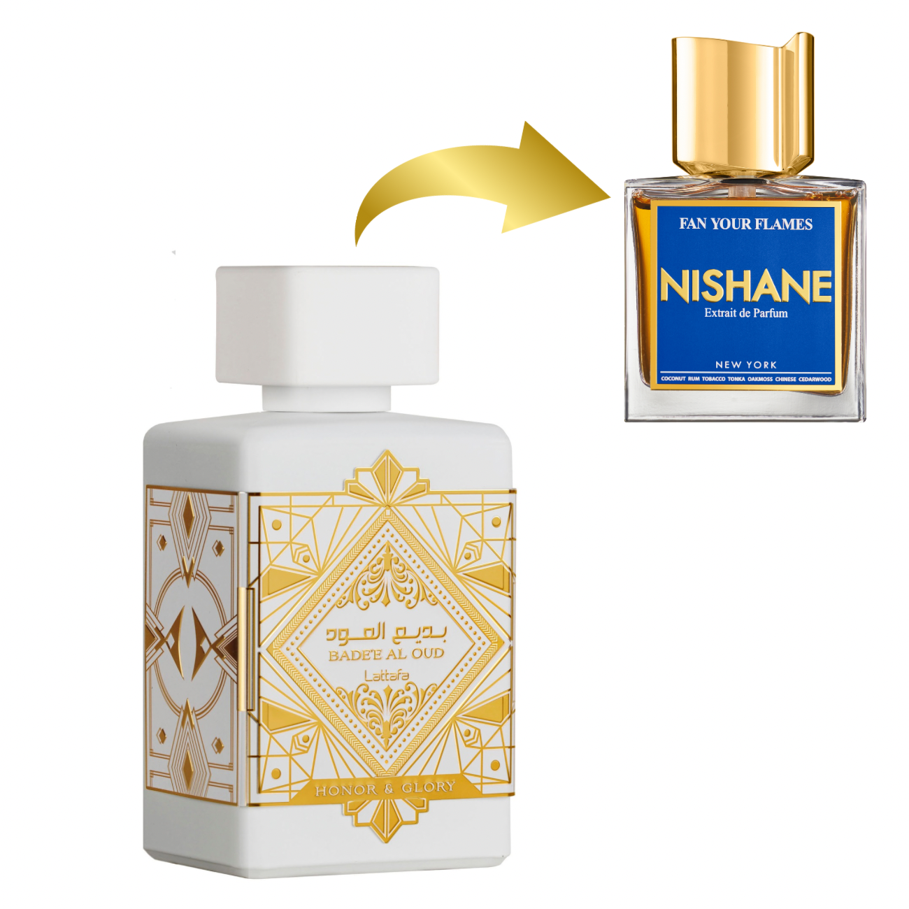 BADEE AL OUD HONOR&GLORY 100ml بديل|Fan you flames by nishane|