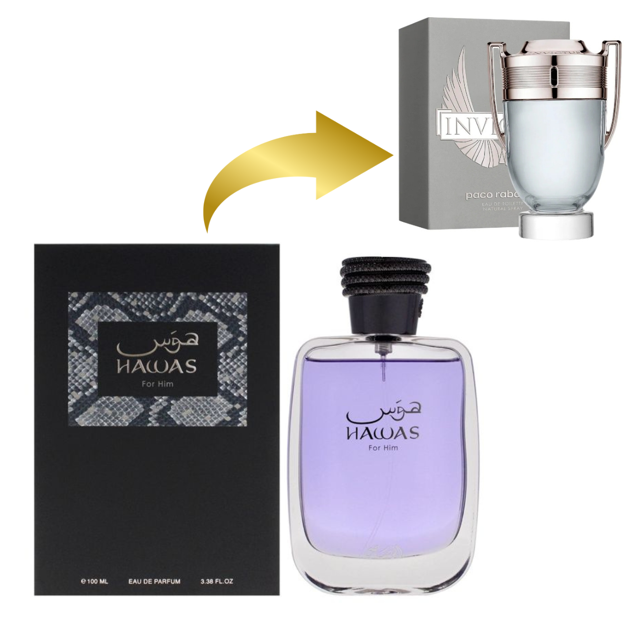 HAWAS FOR HIM 100ml بديل|invictus paco rabbane|